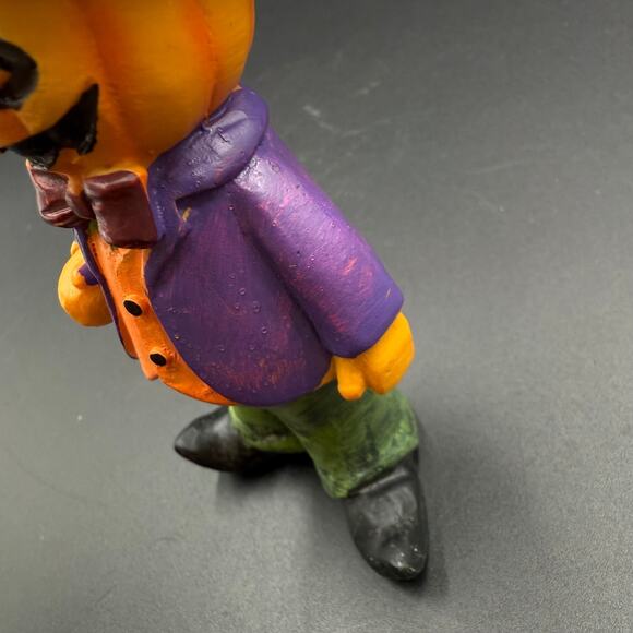 Vintage Halloween Pumpkin Scarecrow Figurine - Picture 7 of 9